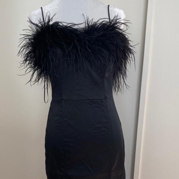 Lilya Feather Trim Satin Dress VERONICA BEARD - Picture 7 of 10
